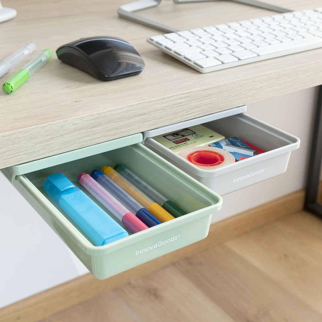 Jeu de tiroirs auxiliaires adhésifs pour le bureau Underalk InnovaGoods Pack de 2 unités