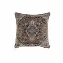 Coussin DKD Home Decor Polyester Blanc Marron Noir Carré 45 x 12 x 45 cm