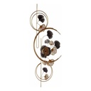 Decoración Colgante de Pared Flores Oro Metal Cobre (60 x 150 x 7,5 cm)
