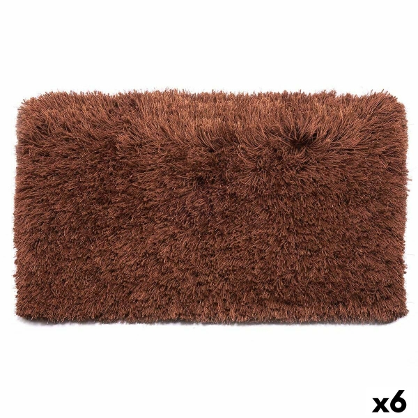 Tappeto in cotone poliestere marrone 50 x 2 x 80 cm (6 unità)
