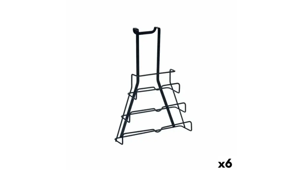 Support pour Ustensiles de Cuisine Couvercle pour poêle Noir Fer 27 x 37 x 9 cm (6 Unités)