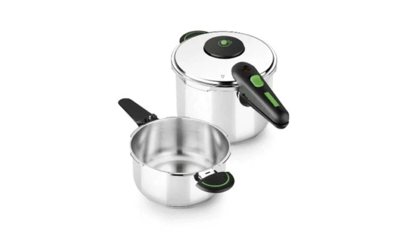 Monix M911005 Pentola a Pressione 4 L + 6 L Acciaio Inox 2 Pezzi