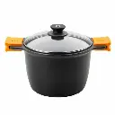 Cacerola con tapa de cristal BRA A273907 Negro Metal Aluminio Aluminio forjado Aluminio fundido (1 Uds)