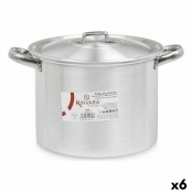 Pot with Silver Aluminum Lid 31 x 20 x 24 cm (6 Units)