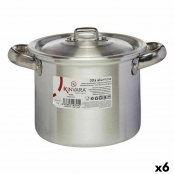 Pot with lid Ø 14 cm Silver Aluminum (6 Units)