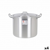 Stockpot with Aluminum Lid 33 x 28 x 24 cm (4 Units)