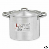 Pot with Silver Aluminum Lid 23.5 x 15 x 18 cm (6 Units)