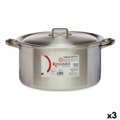 Saucepan with Silver Aluminum Lid 15 L (3 Units)