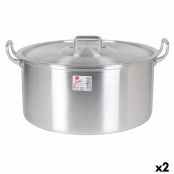 Saucepan with Aluminum Lid 49 x 41 x 24 cm (2 Units)