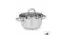 Casserole with Silver Glass Lid Stainless Steel 27 x 10 x 19.5 cm (6 Units)