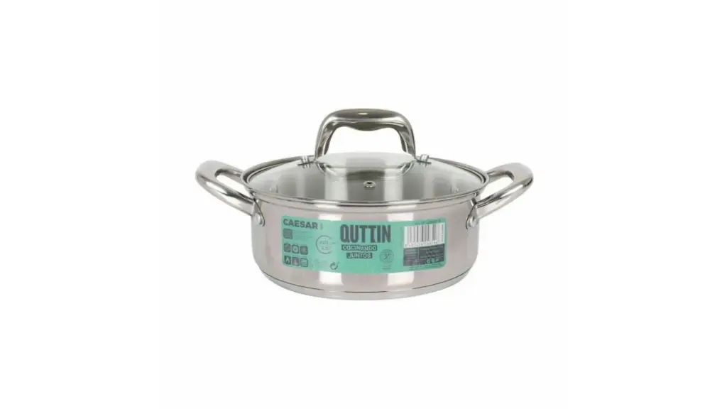 Saucepan with Glass Lid Quttin Caesar Steel 20 cm (6 Units)