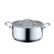 Saucepan with Lid Haeger PA-24H.003A Beige Gray Ø 24 cm