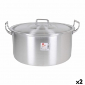 Saucepan with Aluminum Lid 44 x 39 x 21 cm (2 Units)
