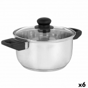 Saucepan with Glass Lid Silver Stainless Steel 2.5 L 31 x 10.5 x 20 cm (6 Units)
