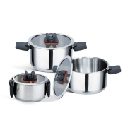 Feel Maestro MR-3531-6 Kochtöpfe aus schwarzem Stahl, 6 Stück