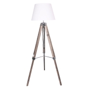 Home ESPRIT Lampada da Terra Bianco Marrone Legno 40 x 40 x 150 cm