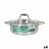 Kochtopf mit Glasdeckel Quttin Caesar Steel 26 x 9 cm (4 Einheiten)