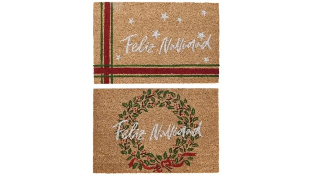 Paillasson DKD Home Decor Blanc Marron Rouge Vert PVC Fibres de coco 60 x 40 x 1,5 cm (2 Unités)