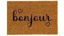 Fußmatte BONJOUR Braun Schwarz PVC Kokosfasern 60 x 40 x 1,5 cm