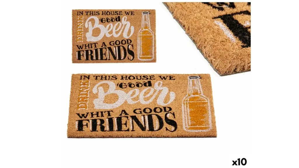 GiftDecor Zerbino per Birra Stampato in PVC Fibre di Cocco 60 x 2 x 40 cm (10 Unità)