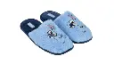 Pantuflas de puntada azul