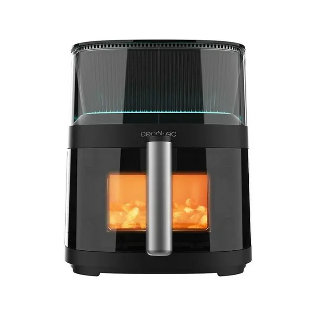 Friteuse à Air Cecotec Cecofry Neon 5000 5 L Noir, 1500 W, Vaporisateur d'eau pour une cuisson parfaite, Fenêtre, tactile, 1 tiroir