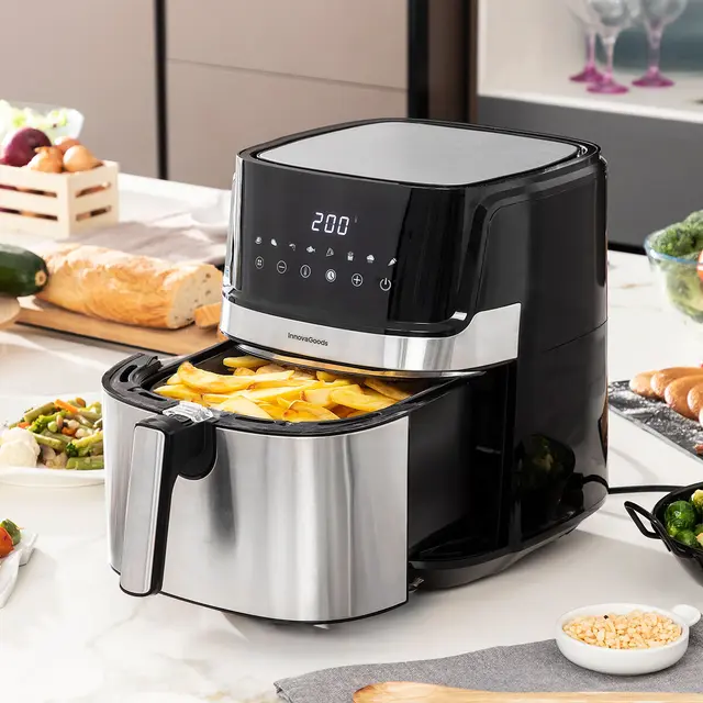 "Friteuse à Air InnovaGoods Fryinn Pro 5500 Noir 1700 W 5,5 L Acier inoxydable"