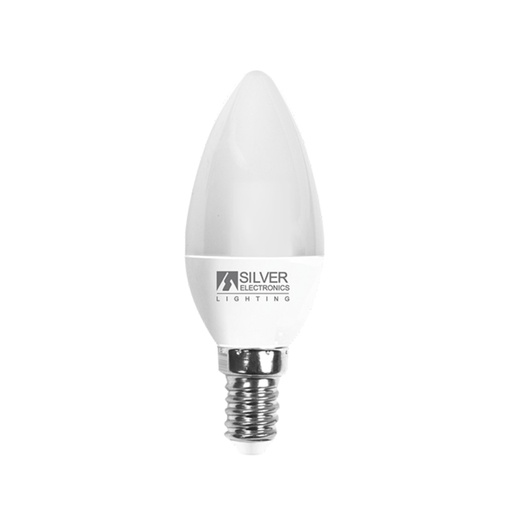 LED-Kerzenlampe, silberne Elektronik, weißes Licht, 6 W, 5000 K
