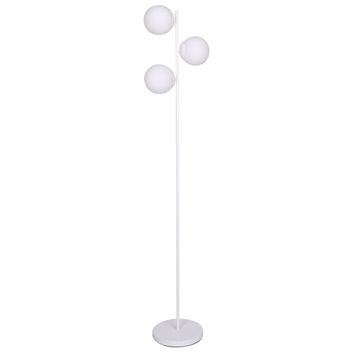 DKD Home Decor Stehleuchte, 35 x 25 x 167 cm, Glas, Metall, Weiß, 220 V, 50 W