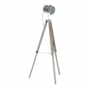 Floor Lamp DKD Home Decor Metal Wood Silver Light Brown Tripod (66 x 66 x 142 cm)